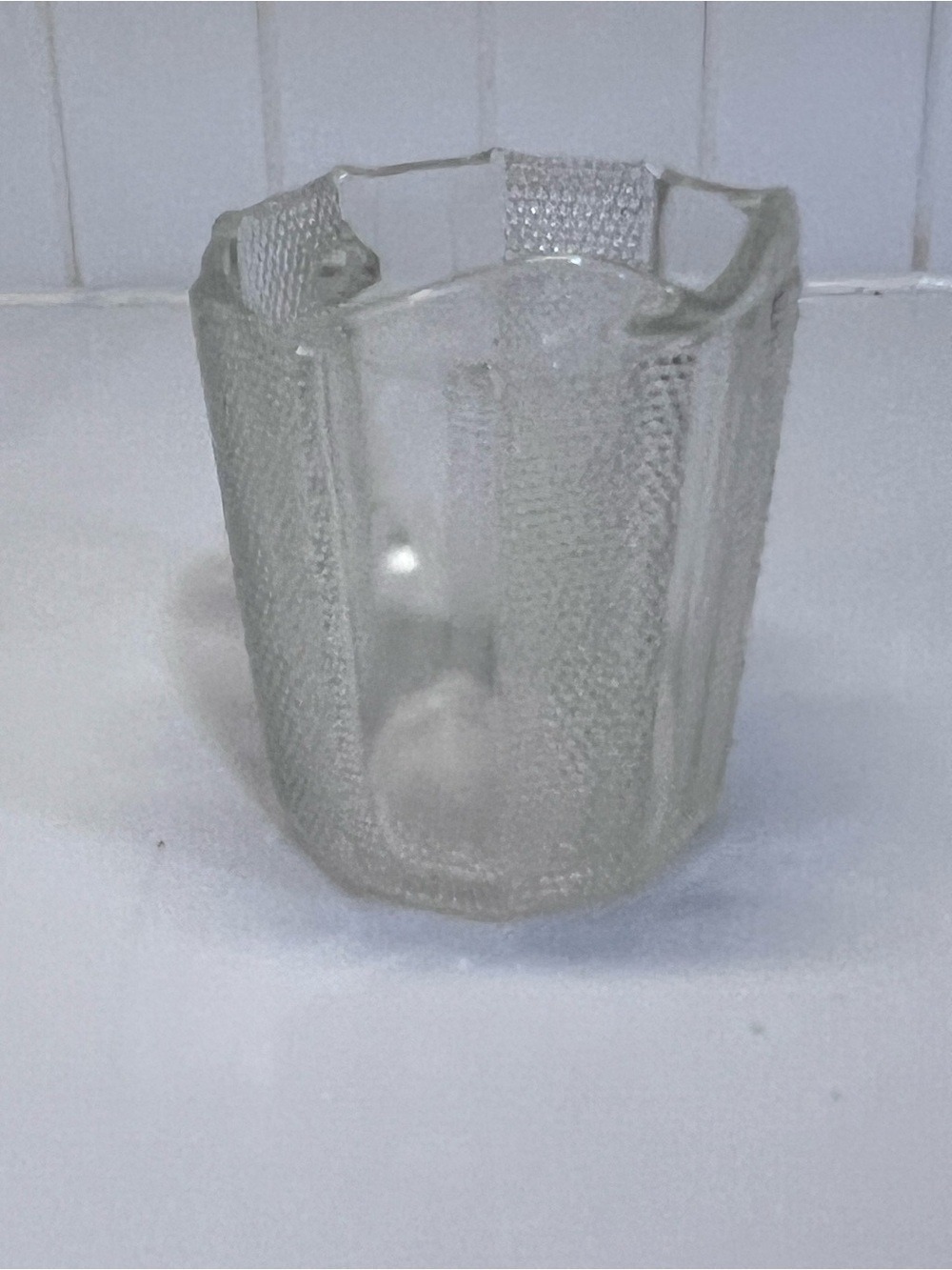 Jeanette Dewdrop Creamer Pitcher 4” Clear Glass Frosted Ribbon